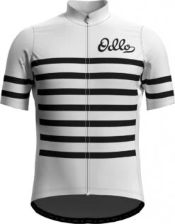 Odlo Zip Element Short Sleeve Jersey White Black Men