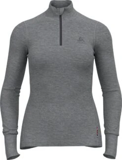 Women's 1/2 Zip Odlo Merino 260 Grey Long Sleeve Jersey
