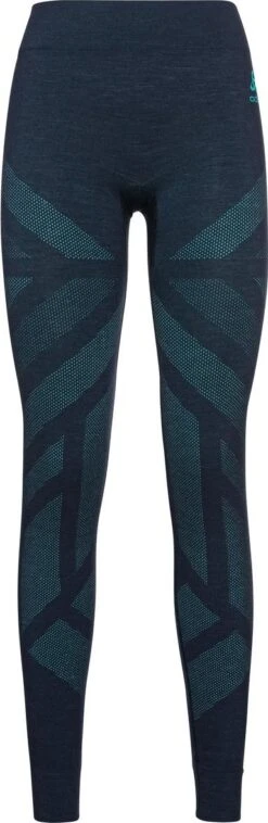 Long Tights Odlo Natural + Kinship Warm Blue Women