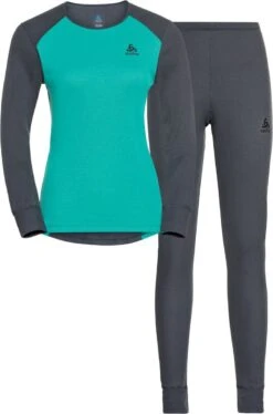 Women's Odlo Active Warm Eco Set Grey / Green
