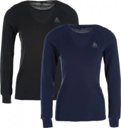 Odlo Pack Of 2 Women's Active Warm Long Sleeve T-Shirts Black / Blue