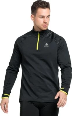 Sweater 1/2 Zip Odlo Axalp Ceramiwarm Black Yellow