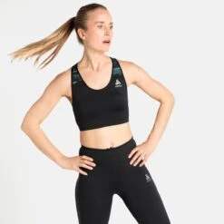 Odlo Essential Print Bra Black Women's -Odlo Sales Store 209638360e41f5fbe2899.03194844