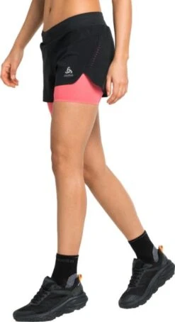 Women's Odlo Zeroweight 3in 2-in-1 Shorts Black Pink